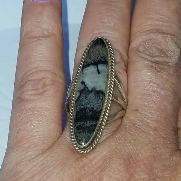 .925 PICTURE JASPER RING - Picture 3 of 4